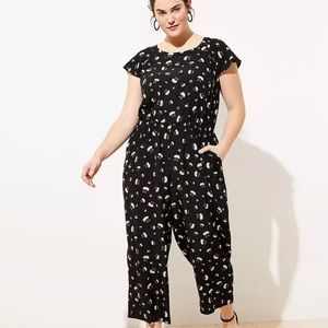 Loft tie back floral jumpsuit plus 16